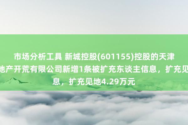 市场分析工具 新城控股(601155)控股的天津新城创置房地产开荒有限公司新增1条被扩充东谈主信息，扩充见地4.29万元