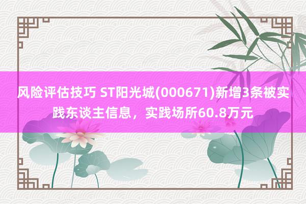 风险评估技巧 ST阳光城(000671)新增3条被实践东谈主信息，实践场所60.8万元