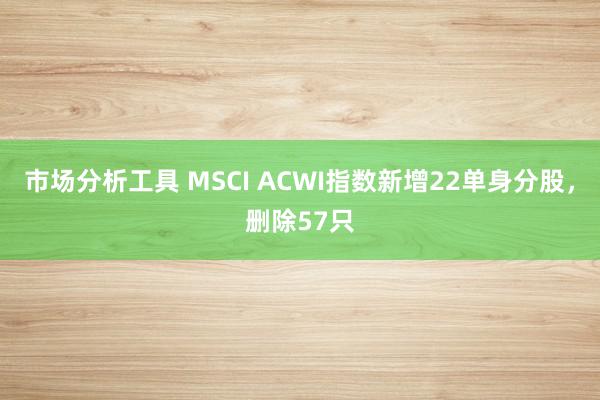 市场分析工具 MSCI ACWI指数新增22单身分股，删除57只