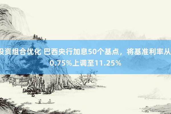 投资组合优化 巴西央行加息50个基点，将基准利率从10.75%上调至11.25%