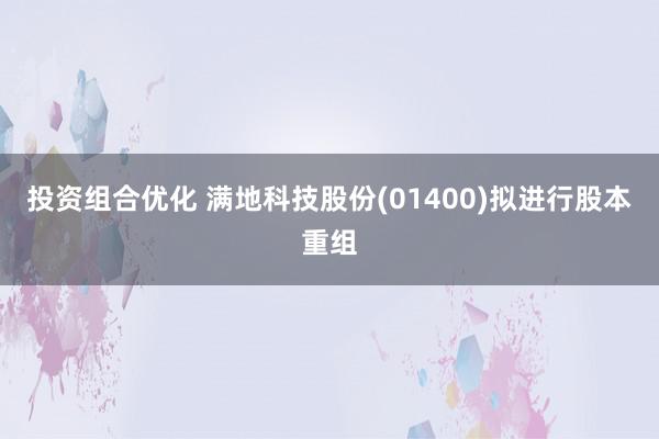 投资组合优化 满地科技股份(01400)拟进行股本重组