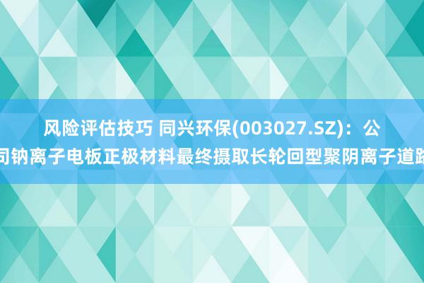 风险评估技巧 同兴环保(003027.SZ)：公司钠离子电板正极材料最终摄取长轮回型聚阴离子道路