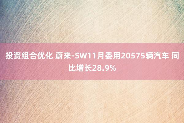 投资组合优化 蔚来-SW11月委用20575辆汽车 同比增长28.9%