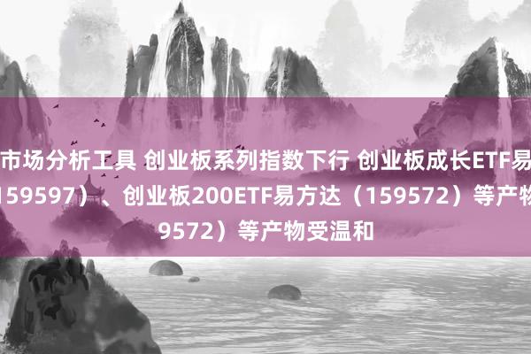 市场分析工具 创业板系列指数下行 创业板成长ETF易方达（159597）、创业板200ETF易方达（159572）等产物受温和