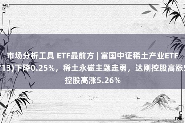 市场分析工具 ETF最前方 | 富国中证稀土产业ETF(159713)下降0.25%，稀土永磁主题走弱，达刚控股高涨5.26%