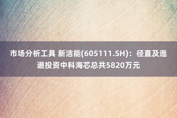 市场分析工具 新洁能(605111.SH)：径直及迤逦投资中科海芯总共5820万元