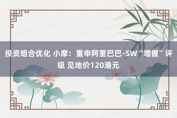 投资组合优化 小摩：重申阿里巴巴-SW“增握”评级 见地价120港元