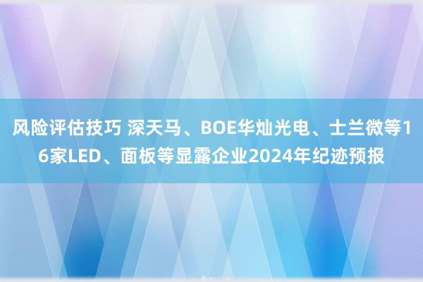 风险评估技巧 深天马、BOE华灿光电、士兰微等16家LED、面板等显露企业2024年纪迹预报