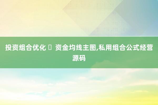 投资组合优化 ​资金均线主图,私用组合公式经营源码