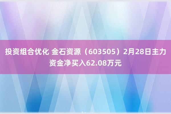 投资组合优化 金石资源（603505）2月28日主力资金净买入62.08万元