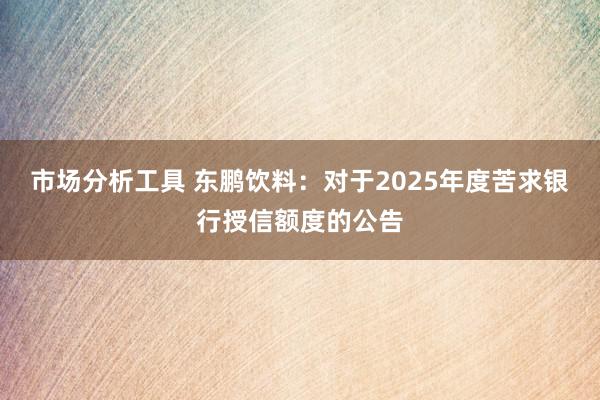 市场分析工具 东鹏饮料：对于2025年度苦求银行授信额度的公告