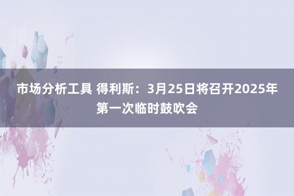 市场分析工具 得利斯：3月25日将召开2025年第一次临时鼓吹会