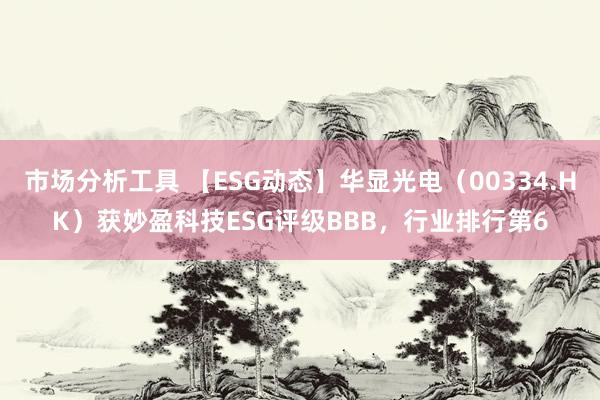 市场分析工具 【ESG动态】华显光电（00334.HK）获妙盈科技ESG评级BBB，行业排行第6